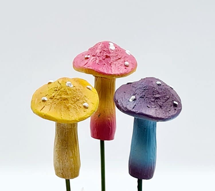 Fairy Garden Mushroom Stick, Ceramic Mushrooms For The Garden Uk